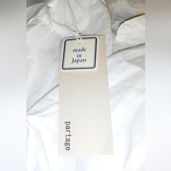 Partage White Button Down Long Sleeve Shirt Size F (One Size Fits Most) - Picture 7 of 8